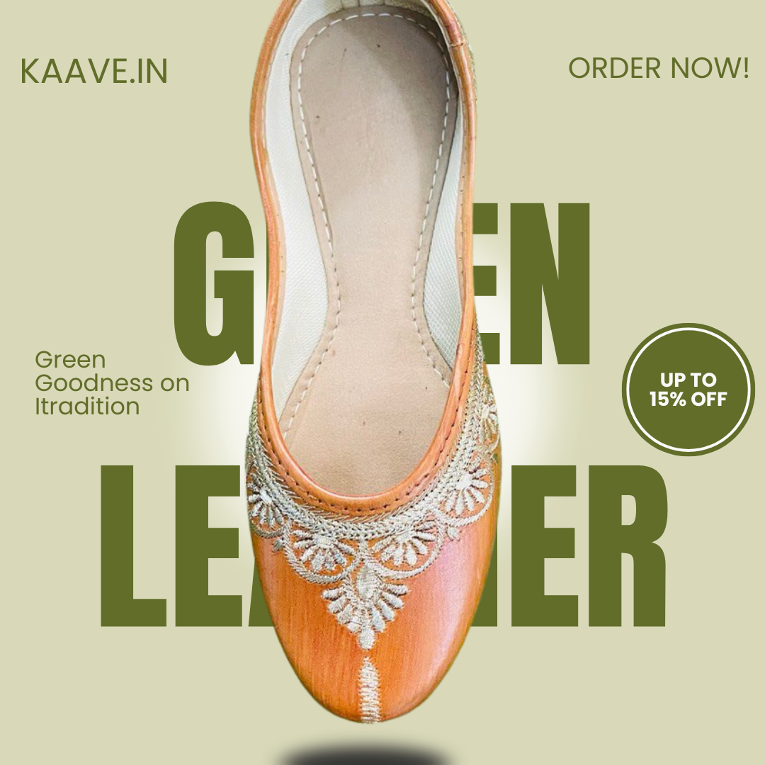 Green leather hand work d8