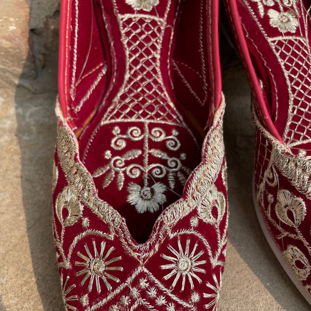 Maroon & Gold Embroidery