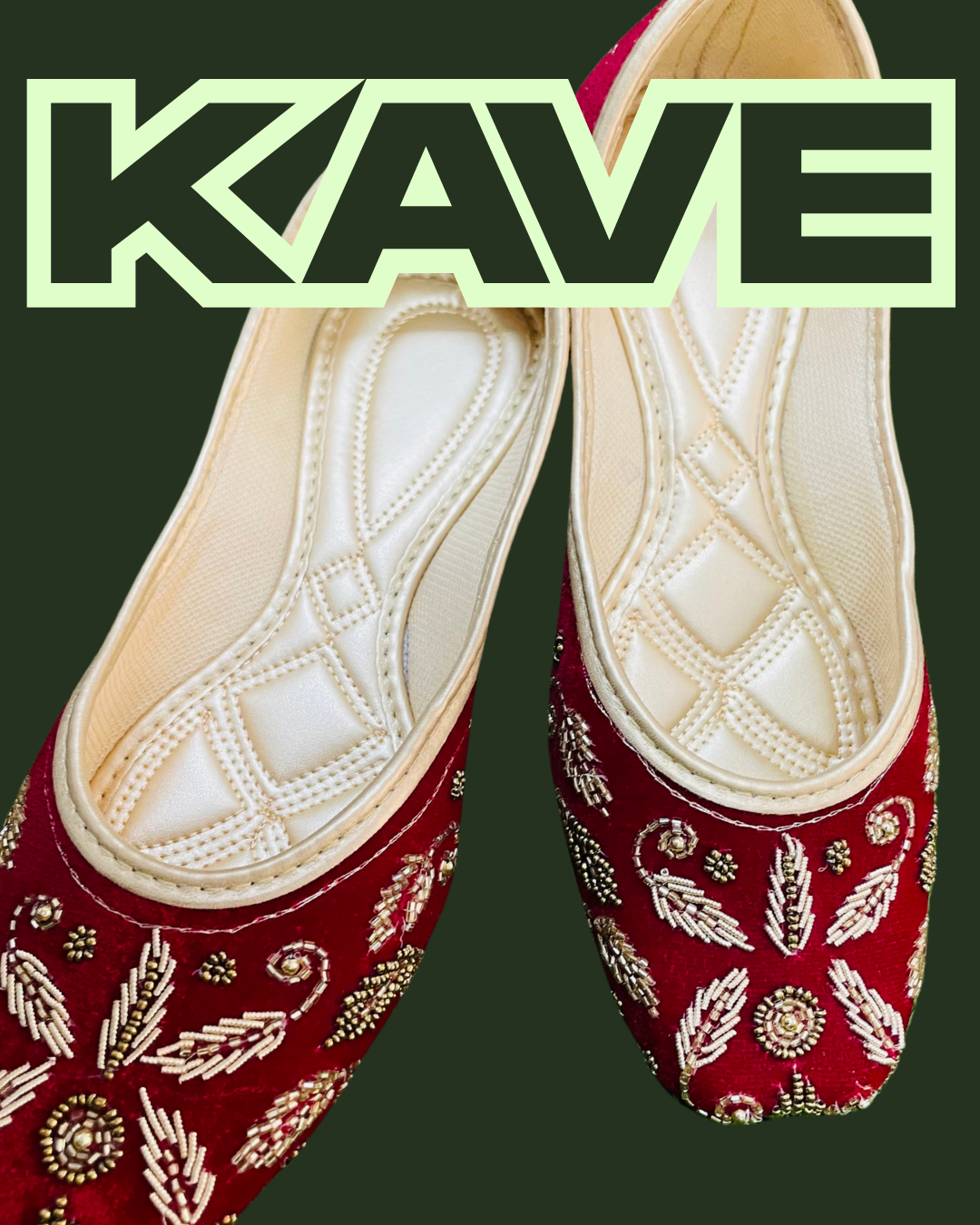 KAVE Classic Embroidered Velvet Jutti – DISCOUNT