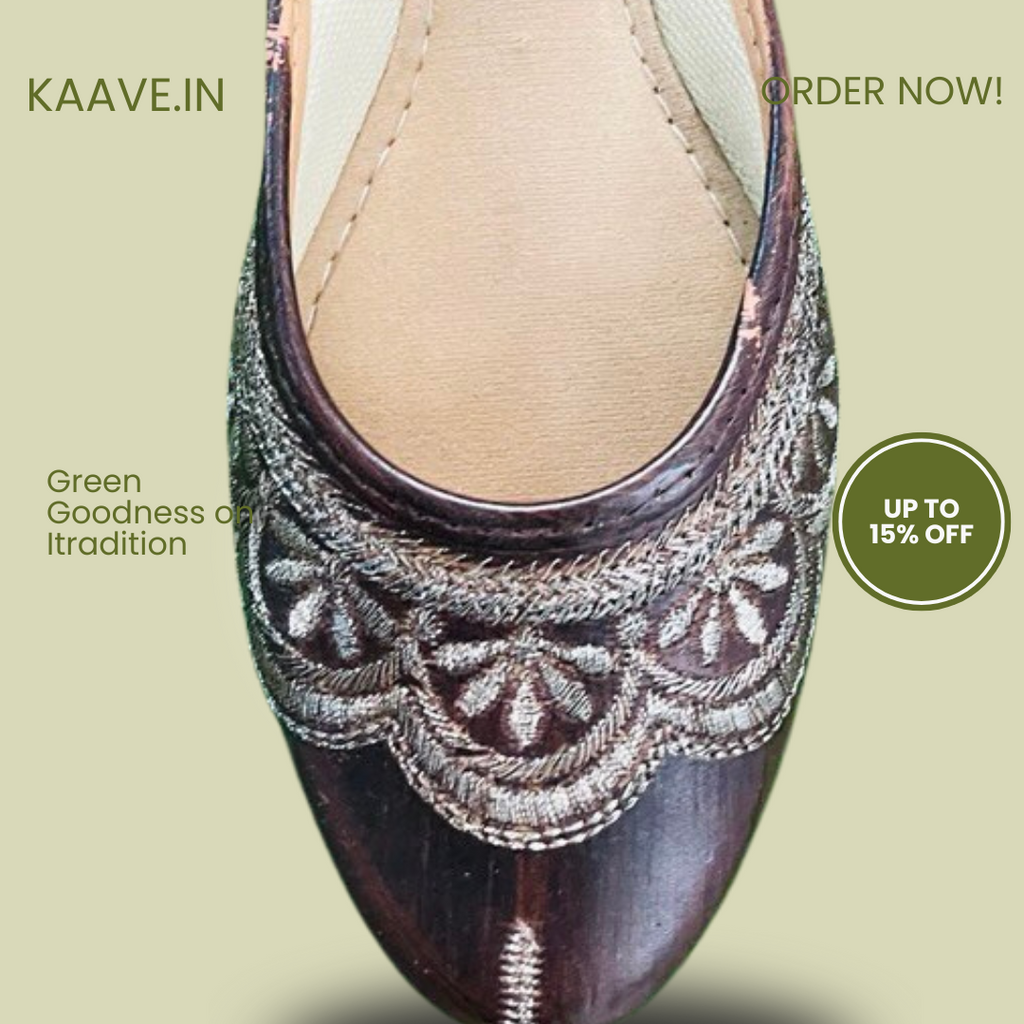 Green leather hand work d5