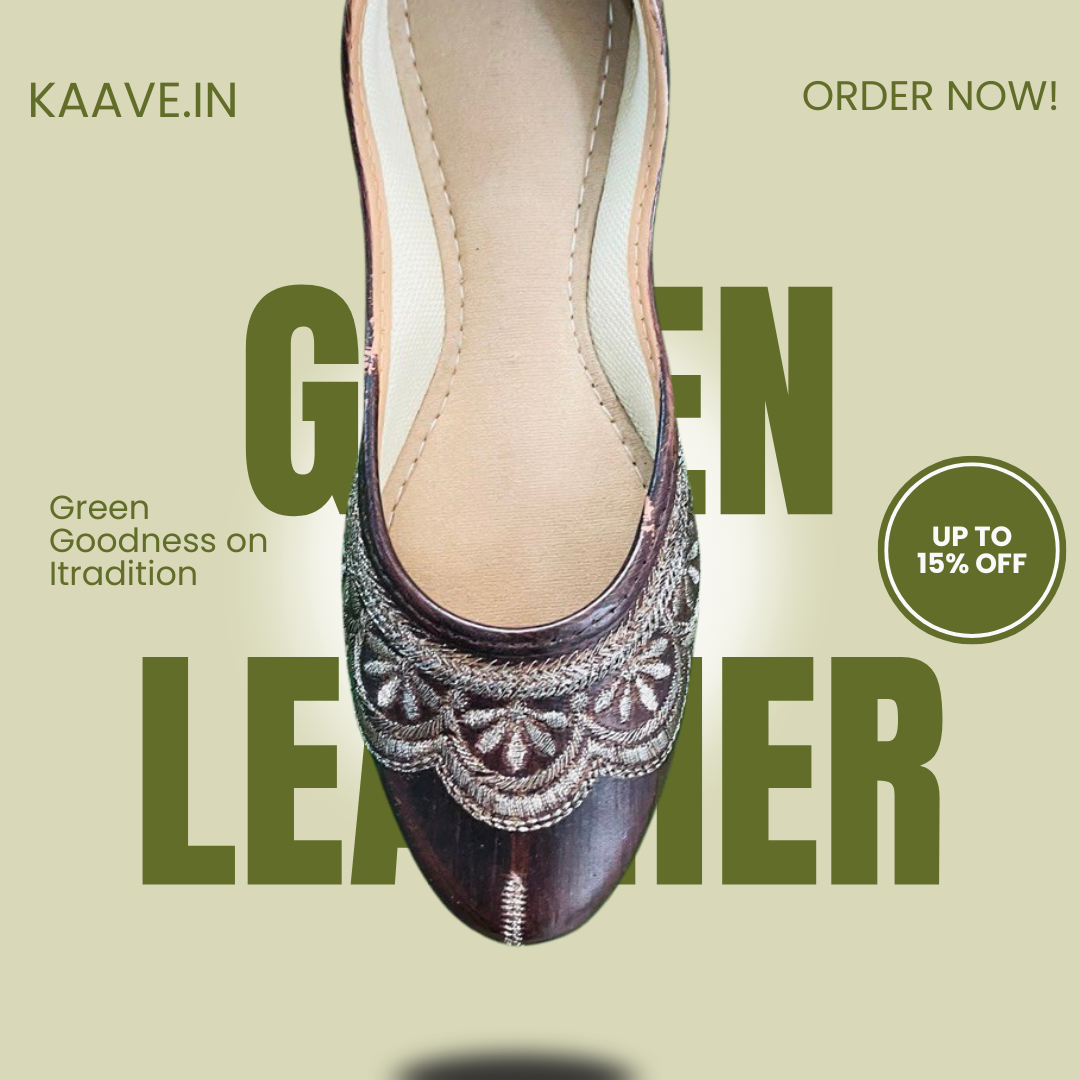 Green leather hand work d5