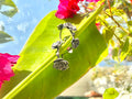 Handcrafted Oxidised Silver Floral Open Hoop Earrings